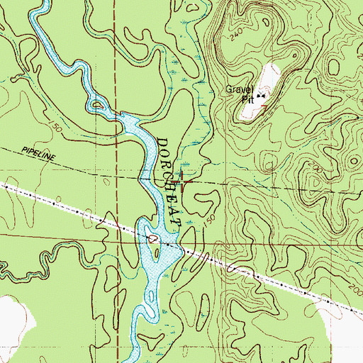 Topographic Map of Brushy Creek, LA