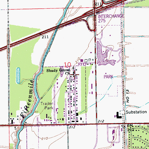 Topographic Map of Shady Grove Church, AR