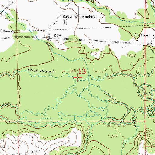 Topographic Map of Buck Branch, LA