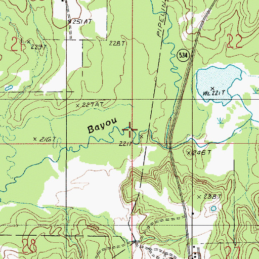 Topographic Map of Buck Creek, LA