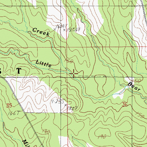 Topographic Map of Bucker Creek, LA