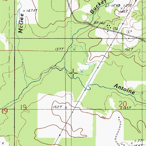Topographic Map of Bucket Creek, LA