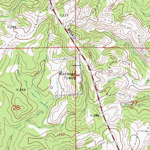 Topographic Map of Buckner Tower, LA