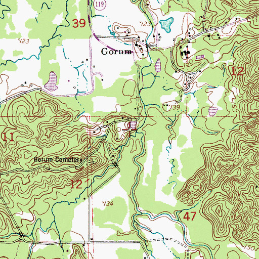 Topographic Map of Bynogue Branch, LA