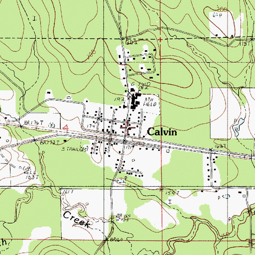 Topographic Map of Calvin, LA