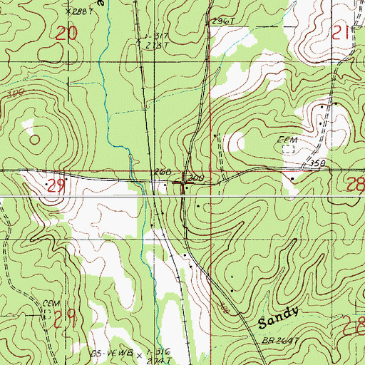 Topographic Map of Camp, LA