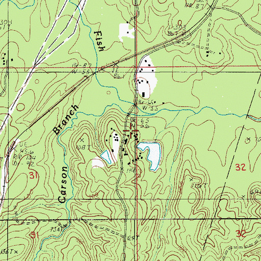 Topographic Map of Camp Hardtner, LA