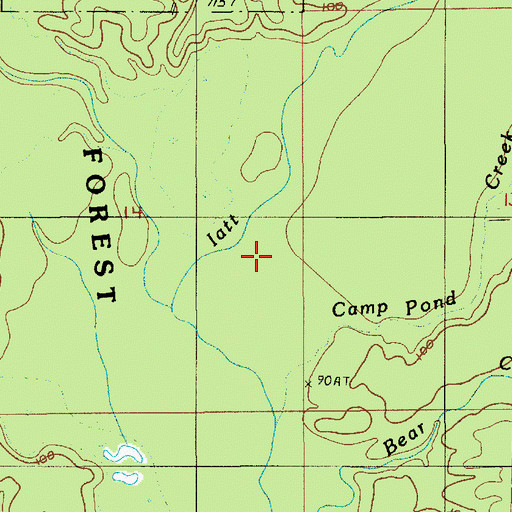 Topographic Map of Camp Pond Creek, LA