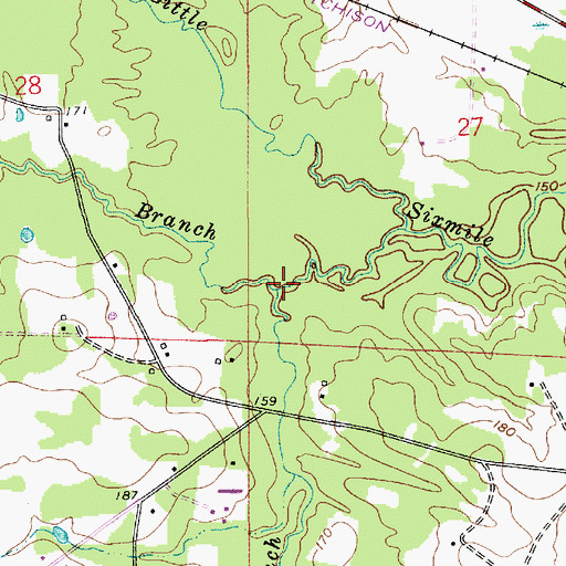 Topographic Map of Campbell Branch, LA