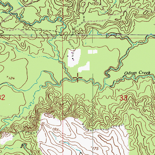 Topographic Map of Campbell Creek, LA