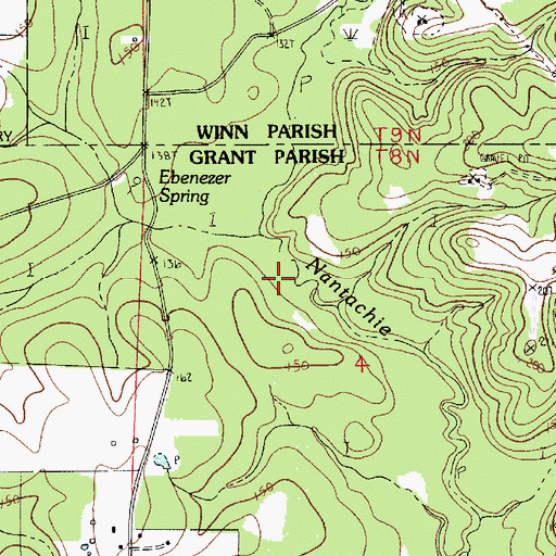 Topographic Map of Campground Branch, LA