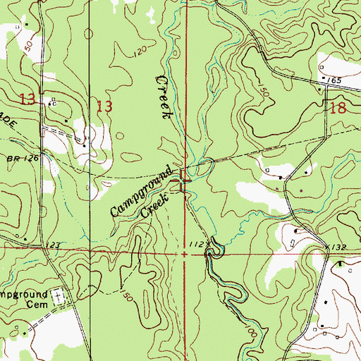 Topographic Map of Campground Creek, LA