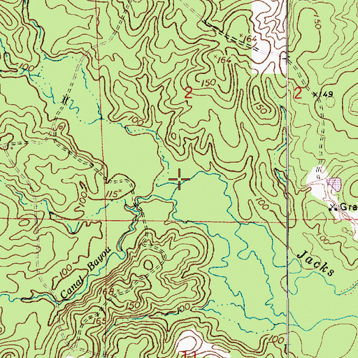 Topographic Map of Canal Bayou, LA