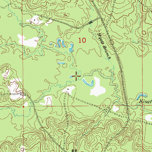 Topographic Map of Caney Branch, LA