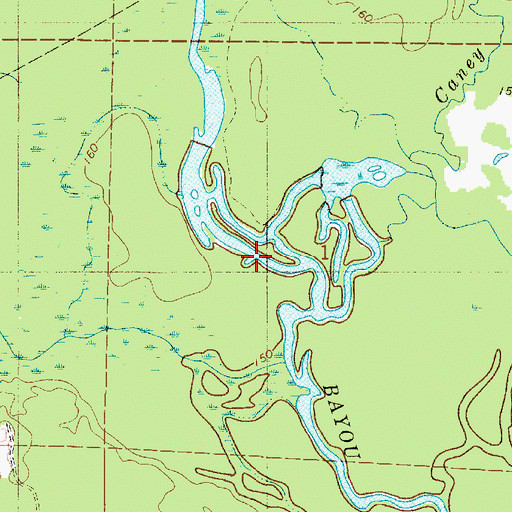 Topographic Map of Caney Creek, LA