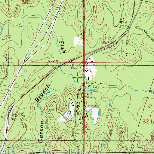 Topographic Map of Carson Branch, LA