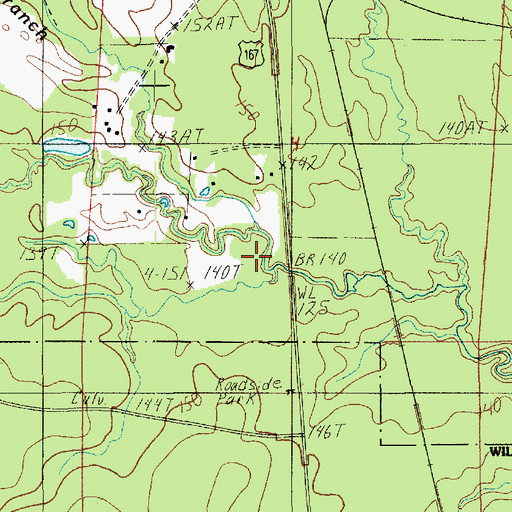 Topographic Map of Caskey Branch, LA