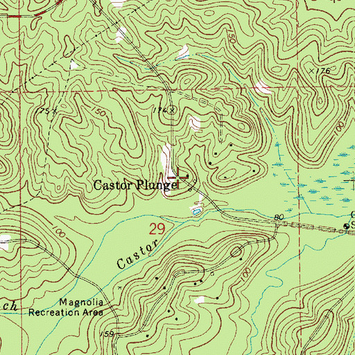 Topographic Map of Castor Plunge, LA