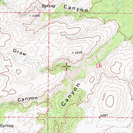 Topographic Map of Hackberry Draw, AZ