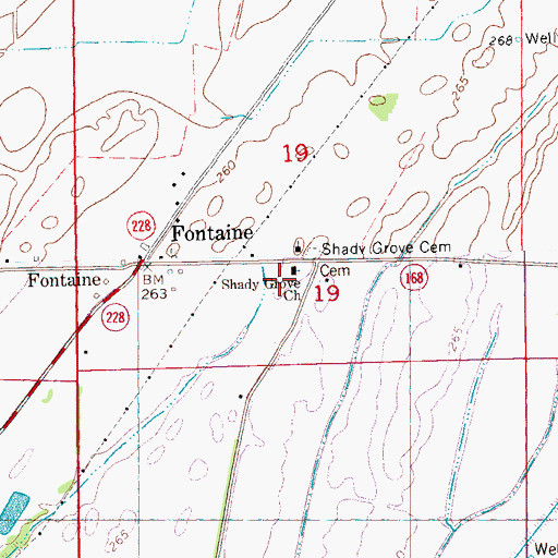 Topographic Map of Shady Grove Church, AR