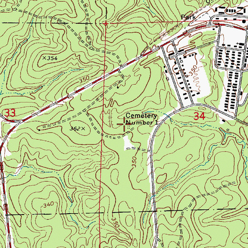 Topographic Map of Cemetery Number 1, LA