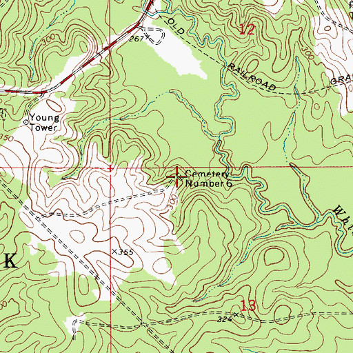 Topographic Map of Cemetery Number 6, LA