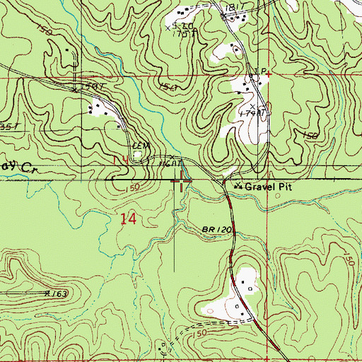 Topographic Map of Chandler Creek, LA