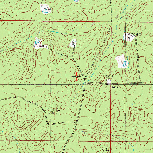 Topographic Map of Cherokee School, LA