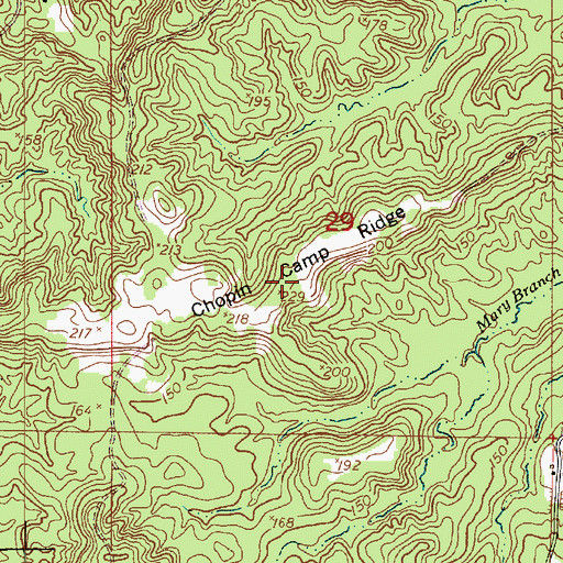 Topographic Map of Chopin Camp Ridge, LA