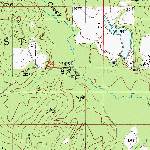 Topographic Map of Clear Branch, LA