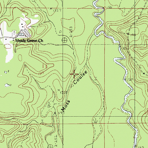 Topographic Map of Clear Branch, LA