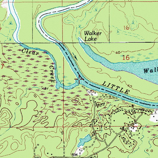 Topographic Map of Clear Creek, LA