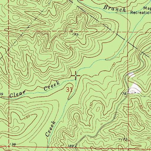 Topographic Map of Clear Creek, LA