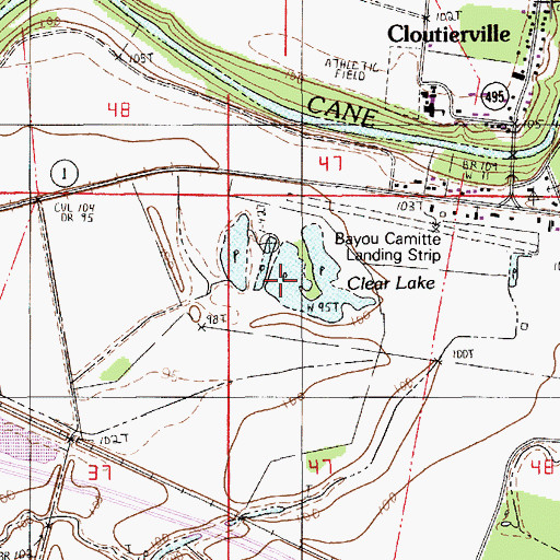 Topographic Map of Clear Lake, LA