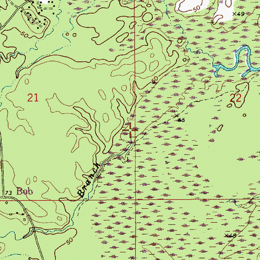 Topographic Map of Clinton Branch, LA
