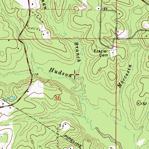 Topographic Map of Coleman Branch, LA