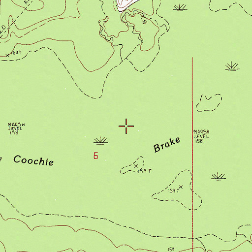 Topographic Map of Coochie Brake, LA