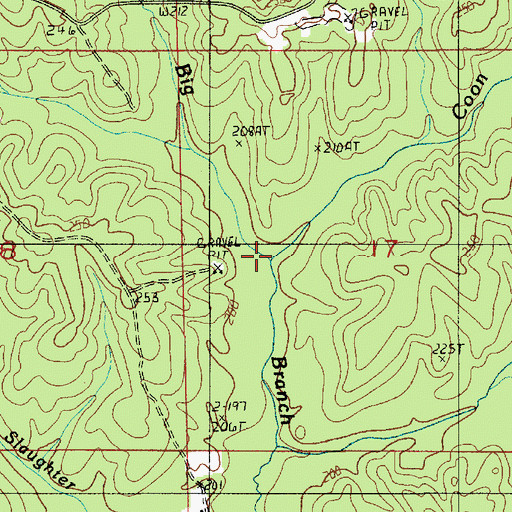 Topographic Map of Coon Branch, LA