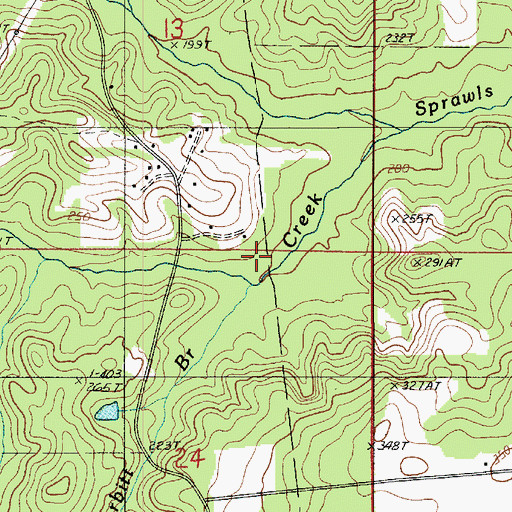 Topographic Map of Corbitt Branch, LA
