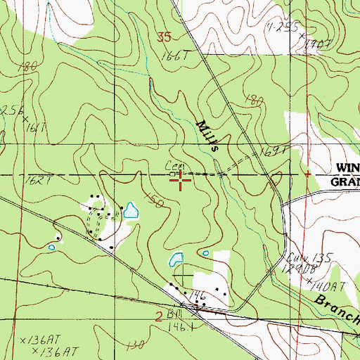 Topographic Map of Corinth Cemetery, LA