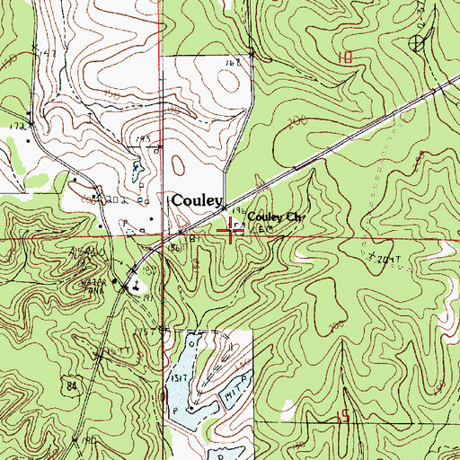 Topographic Map of Couley Church, LA