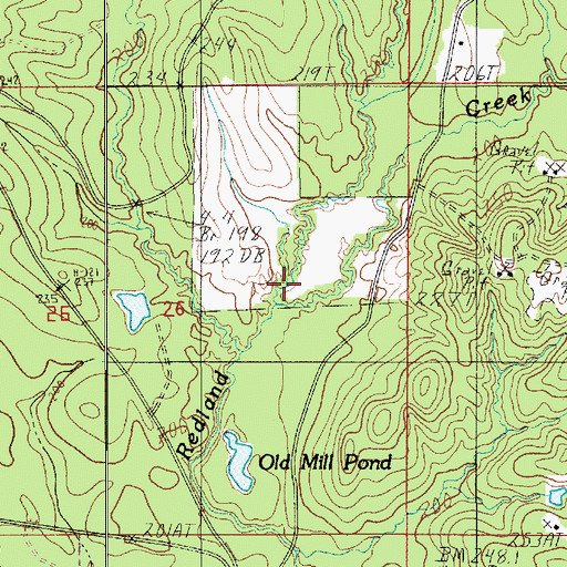 Topographic Map of Cow Creek, LA