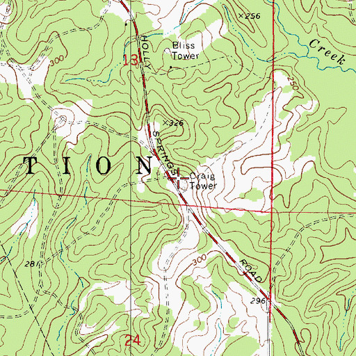 Topographic Map of Craig Tower, LA
