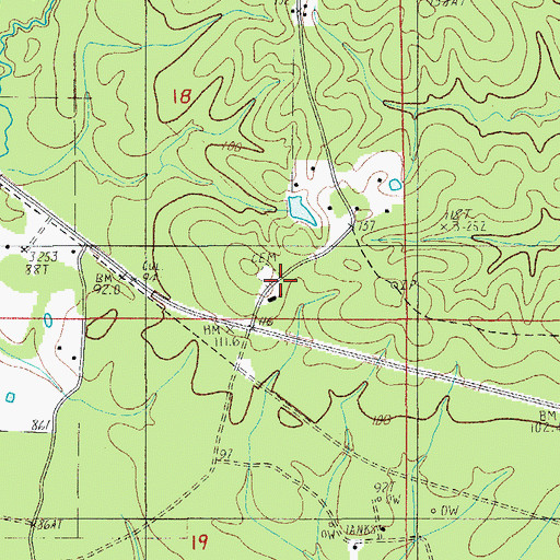 Topographic Map of Crossroad Church, LA