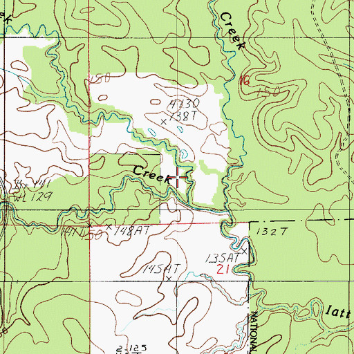 Topographic Map of Cruie Creek, LA