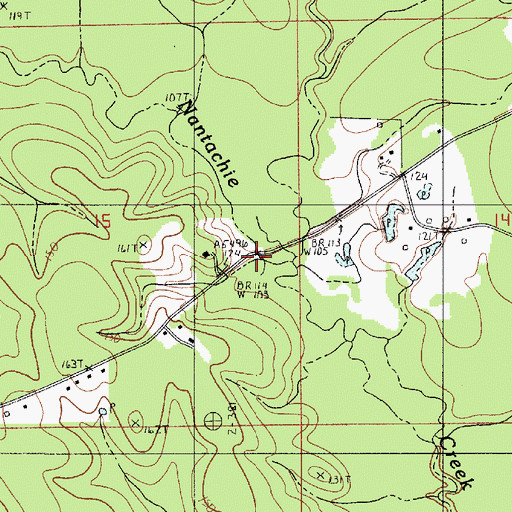 Topographic Map of Curry Branch, LA
