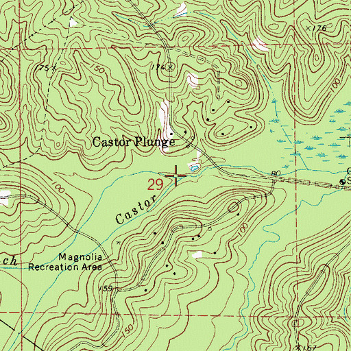 Topographic Map of Cypress Branch, LA