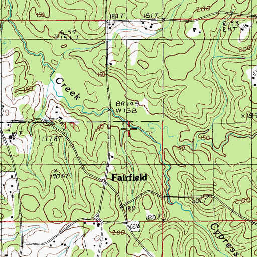 Topographic Map of Cypress Creek, LA