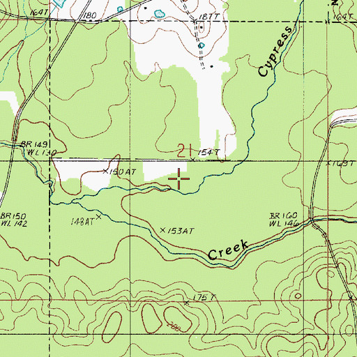 Topographic Map of Cypress Creek, LA