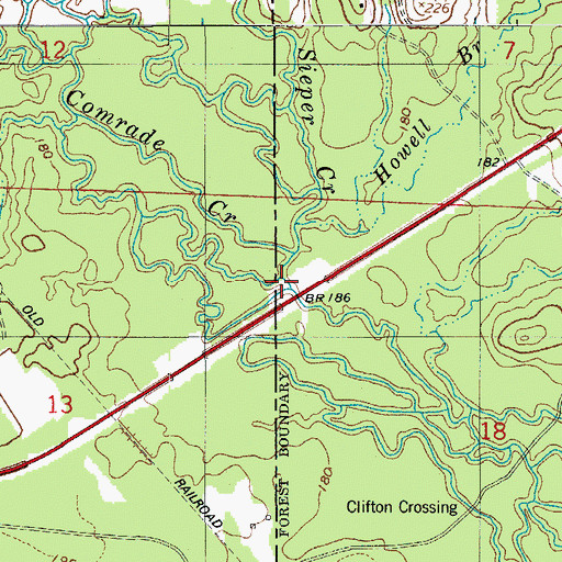 Topographic Map of Dan Branch, LA